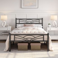 Metal Platform Bed Frame with Cloud-inspired Design Headboard for Home Furniture Bed price