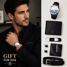 Luxury Men’s Gift Set Watch Belt Wallets Cufflinks Keyring Gift Box Fathers Day Men's Watch, Belt and Wallet Sets price