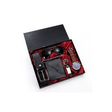 Men’s Luxury 6 Pcs Gift Set Belt Glasses Pen Wallet Watch Shades Key Ring BLACK Men's Watch, Belt and Wallet Sets price