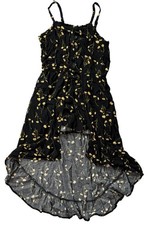 Girls Art Class Size L (10/12) Skinny Strap Black, Yellow Flower Dress W/ Shorts Girls' Dress price