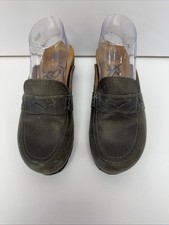 OTBT Homage Shoes Women's 7M Gray Leather Mule Clog Penny Loafer Wedge Cork Women's Casual Shoes price