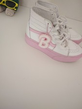 Barbie VANS Sk8-Hi Women's Tapered Shoes Size 6.5/8 White Pink High Top Women's Casual Shoes price