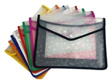 A4 Plastic wallet Stud Document File Folder Filing  School Office x 1 Folder price