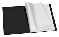 A4 Document Certificate Display Folder 40 Plastic Transparent Pockets Black Folder price