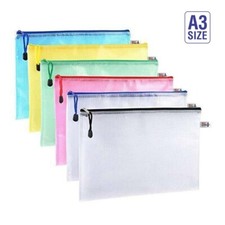 A3 Plastic Zip Wallet File Mesh Bags Storage Protective Document Folder Office Folder price