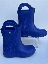 Crocs Handle It Blue Lightweight Rubber Rain Boots Toddler Kids Size J 3 Boys' Boots price