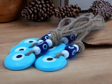 Baby Blue Glass Bead Evil Eye Protection Wall or Door Hanging Home Decoration Baby Evil Eye Beads price