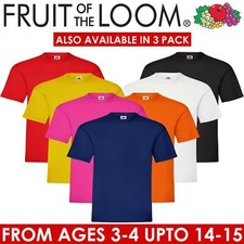 Fruit Of The Loom Boys Girls Kids T Shirts Cotton Plain Short Sleeve Tee Shirt Girls' T-shirt price
