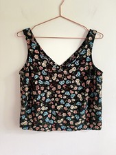 M&Co Women’s Black Daisy Floral Print Tank Top Vest - Size 12 Women's Tank Top price