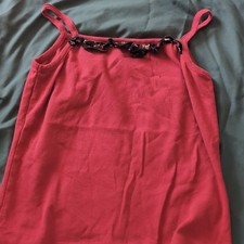 Women’s Red Square Neck Spaghetti Strap Camisole Tank Top Bow Accents 12 Women's Tank Top price