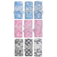 Soft Fleece Baby Blanket Blue Grey Pink Pram Crib Moses Basket Newborn Wrap Baby Blanket price