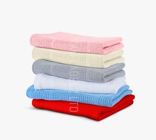 100% Cotton Baby Cellular Blanket Crib Pram Cot Bed 70x90cm - Economy Multi Pack Baby Blanket price