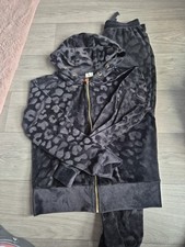 F&f Leopard Print Black Tracksuit Super Soft Excellent Condition 11-12 Yrs Old Girls' Tracksuit price