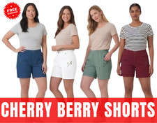 Women's Ladies Comfy Stretch Cotton Mix Cherry Berry Shorts Pants Women's Shorts price