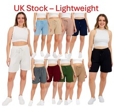 SHORTS Ladies Womens Girls Plain Pleated Summer Elasticated Elastic Waist NEW Women's Shorts price