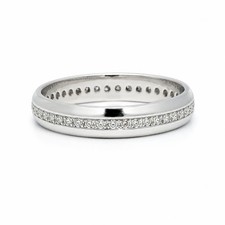 18k White Gold .25ctw Pave Diamond Low Profile Polished Edges Eternity Band Ring Diamond Eternity Ring price
