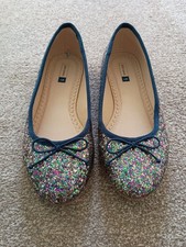 Girls John Lewis Glitter Party Ballet Shoes Size 1 Girls' Ballet Flats price