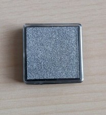 SILVER INK PAD (BRAND NEW) RUBBER STAMP FINGERPRINT 35mm x 35mm Stamp & Ink Pad price