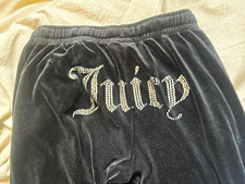 Juicy Couture Women’s Black Velour Tracksuit Set Hoodie & Joggers XS Women's Tracksuit price