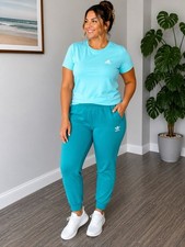 adidas Women's Large Green Blue T Shirt Joggers Outfit Set Women's Tracksuit price