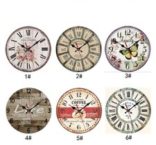 12" Round Wall Clock Retro Wood Quartz Large Quiet Silent Non Ticking Wall Clock Wall Clock price