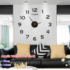 3D Modern Frameless DIY Wall Clock Large Number Stick-on Wall Clock Home Decor Wall Clock price