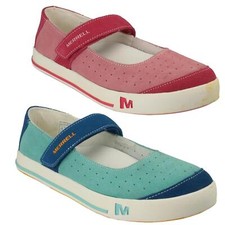 Senior Girls Merrell Leather Casual Shoes Mary Jane Style Pink Blue Trainers Girls' Casual Shoes price