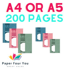 A4 / A5 / Premium Spiral Bound Notebook / 200 Pages / Work / School / Office Notebook price
