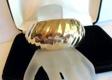 VTG 70s Goldtone Wavy Brass Bangle Bracelet Cuff Gold Bracelet price