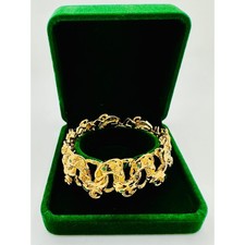 Aries Ram  Zodiac JBK Camrose Kross Jackie Kennedy Gold Tone Green Eye Bracelet Gold Bracelet price