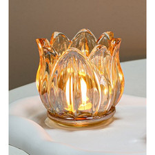 Tulip Flower Glass Candle Holder Table Decoration clear or gold Candle Holder price