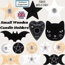 Wooden Small Magic Spell Candle Holder Holders Pagan Ritual Star Pentagram Moon Candle Holder price