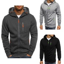 Men's Hoodie Fleece Warm Hooded Jumper Coat Sweatshirt Winter Zip Up Jacket Men's Sweatshirt price