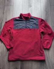 Nike Men’s 1/4 Zip Fleece Sweatshirt Mock Neck Logo Red/Grey Regular L Men's Sweatshirt price