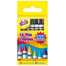 Artbox 16 Wax Crayons Set with Sharpener | Kids Colouring Crayons School Art Wax Crayons price