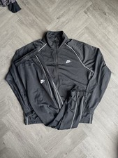 Nike Men’s Black 2-Piece Tracksuit XL Track Jacket & Pants Zip Pockets Men's Tracksuit price
