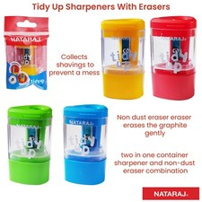 2-in-1 Single Hole Tub Pot Pencil Sharpener Eraser School Home Office Exam Pack Pencil Sharpener price