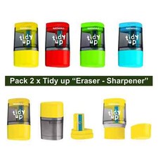 Single Hole Tub Pot Pencil Sharpener Eraser School Home Office Exam Pack 2-in-1 Pencil Sharpener price
