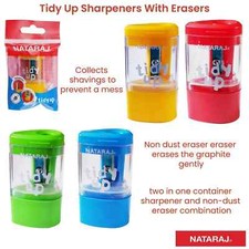 Pencil Sharpener "Twin Soft Grip" Ergonomic 2 in 1 Sharpener & Eraser Tidy up Pencil Sharpener price