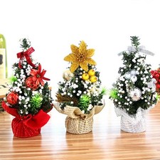 Artificial Mini Christmas Tree w/ Base Tabletop Christmas Tree Gold/Red/Silver Christmas Tree price