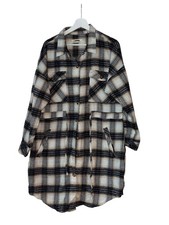 Ci Sono Size Large Women's Plaid Check Longline Shacket Casual Streetwear Women's Overcoat price