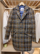 ZARA OVERCOAT JACKET coat SMALL KHAKI MULTI CHECK QUILT LINED BUTTON UP WOMENS Women's Overcoat price