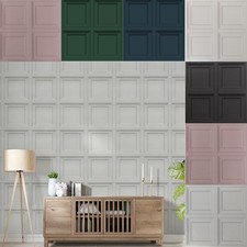 Wood Panel Wallpaper 3D Effect Panelling Feature Wall Art Wallpaper Roll UKSTOCK Multi-piece / Forex Wall Art price