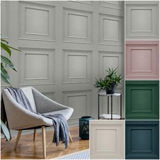 Wood Panel Wallpaper 3D Effect Panelling Feature Wall Art Wallpaper Rolls UK Multi-piece / Forex Wall Art price