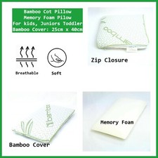 Bamboo Memory Foam Cot Pillow for Kids Juniors and Toddlers with Organic Bamboo Cot price