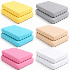 2PC Baby Jersey Organic 100% Cotton Fitted Sheet for Travel Cot Mattress 95x65cm Cot price