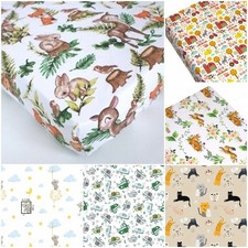 FITTED SHEET for cot bed 70x140 60x120cm MATTRESS COVER BABY NURSERY animals Cot price