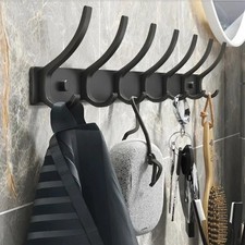 Folding Robe Hooks Wall Mounted 6 Hook Towel Coat Hanger Bathroom Rack Bathroom Care Accessories price