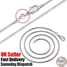 925 Sterling Silver Stamp Shiny Snake Chain Necklace UK Stock Same Day Dispatch Silver Necklace price