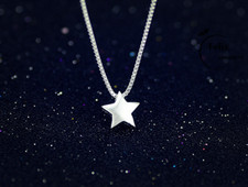 Lovely Star Pendant 925 Sterling Silver Necklace Chain Womens Jewellery Gift UK Silver Necklace price